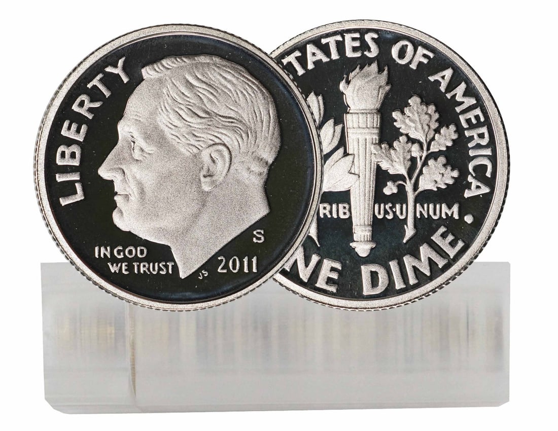 2011-S Proof Roosevelt Dime 50-Coin Roll Uncirculated Silver (1 of 3)