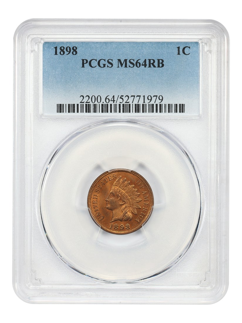 PCGS MS64RB 1898 Indian Head Cent 1C Uncirculated Philadelphia: PCGS MS64RB 1898 Indian Head Cent 1C Uncirculated Philadelphia This 1898 Indian Cent is graded MS64RB by PCGS and features a red-brown designation. Struck in Philadelphia, this uncirculated coin belon