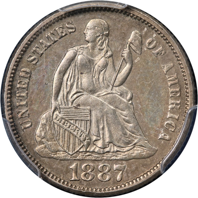 1887-P Seated Liberty Dime Proof PCGS PR62 Silver Coin (1 of 4)