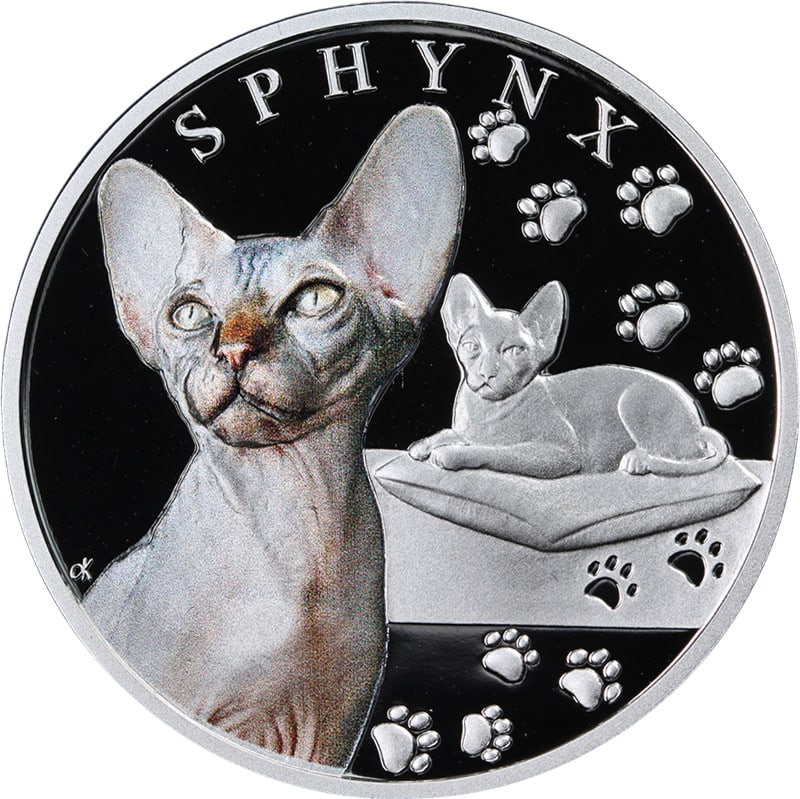 2025 Niue 1 Ounce Silver Proof Cat Breeds Sphynx Coin (1 of 3)