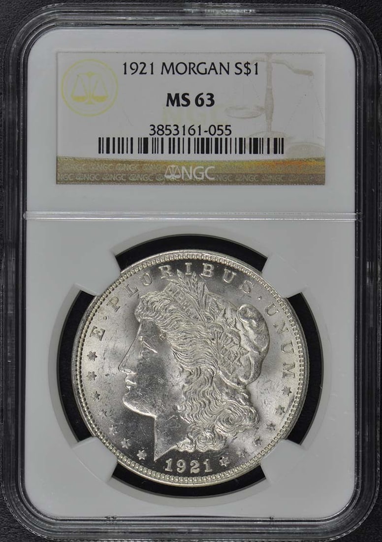 1921 Morgan Dollar NGC MS63 Certified Philadelphia Coin (1 of 2)