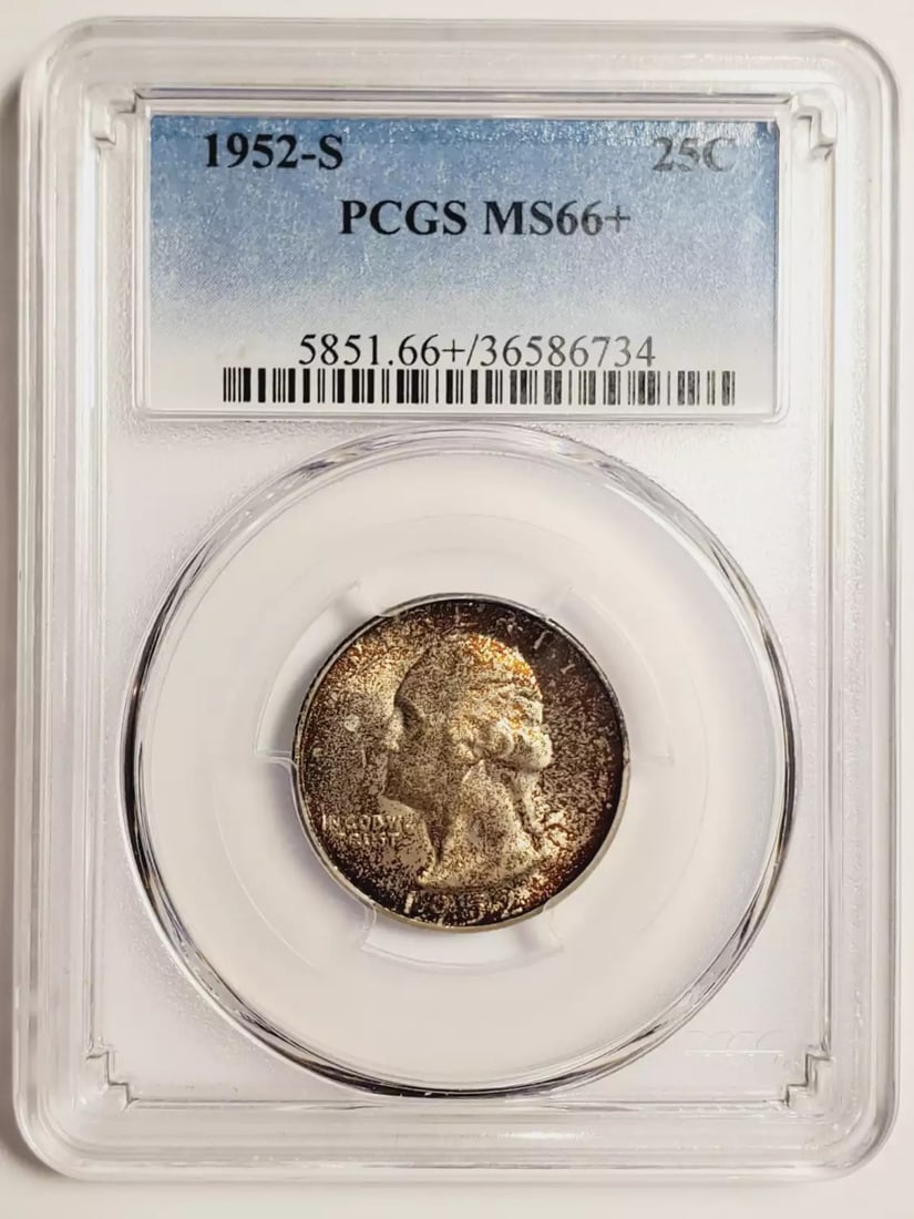 1952 S Washington Quarter Silver PCGS MS-66+ Uncirculated (1 of 2)