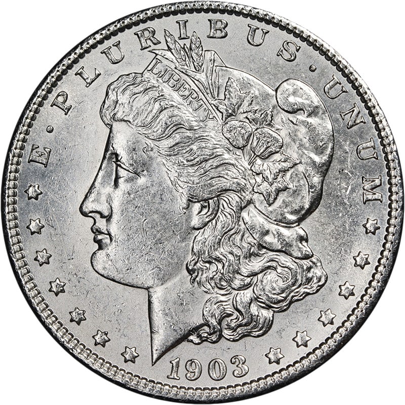 Choice BU 1903 P Morgan Dollar Uncirculated Silver Coin with Strong Luster (1 of 2)
