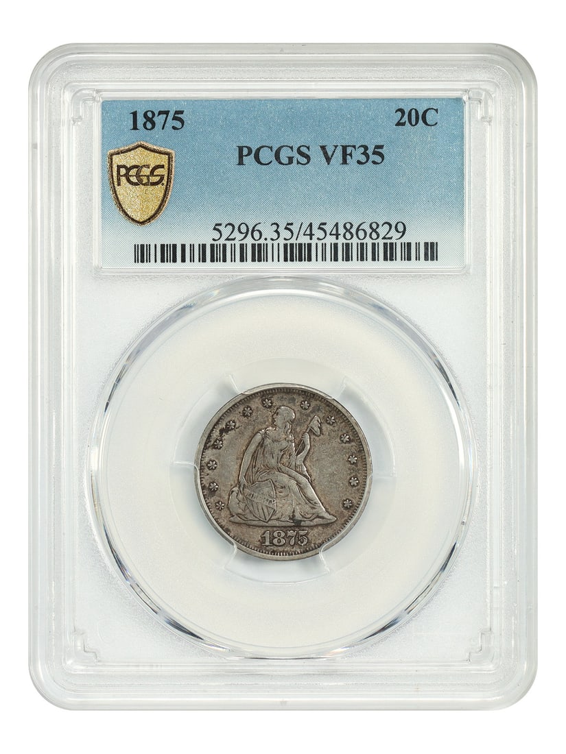 PCGS Graded VF35 1875 Twenty Cent Piece Philadelphia Mint (1 of 4)