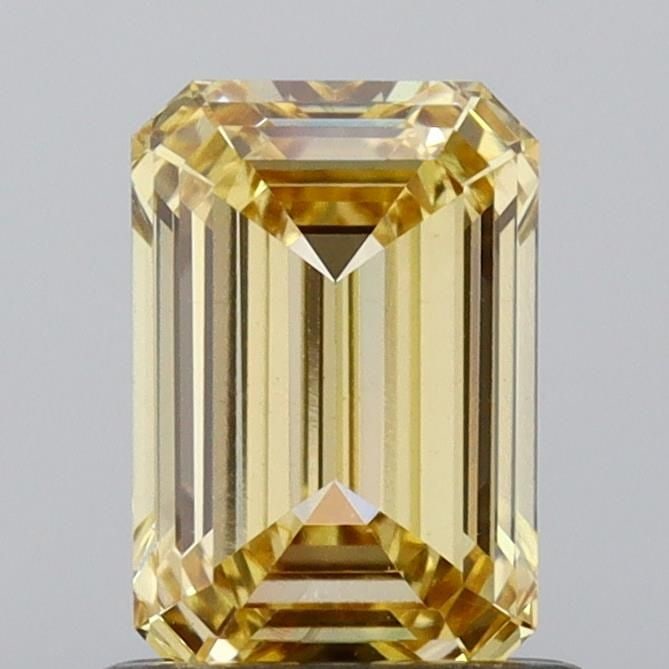 Loose Diamond - EMERALD 1.02ct Fancy Vivid Yellow VS1: Loose Diamond - EMERALD 1.02ct Fancy Vivid Yellow VS1 Source: This is a real non-mined Diamond that has been grown in a lab Shape: EMERALD Carats: 1.02 Color: Fancy Vivid Yellow Certification: NONE Vi