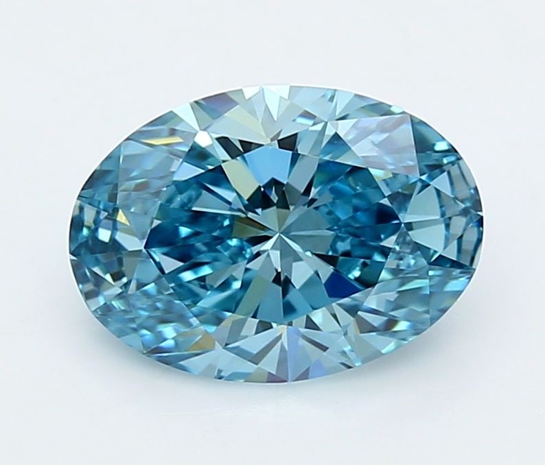 Loose Diamond - OVAL 2.26ct Fancy Vivid Blue VVS2: Loose Diamond - OVAL 2.26ct Fancy Vivid Blue VVS2 Source: This is a real non-mined Diamond that has been grown in a lab Shape: OVAL Carats: 2.26 Color: Fancy Vivid Blue Certification: IGI Video: