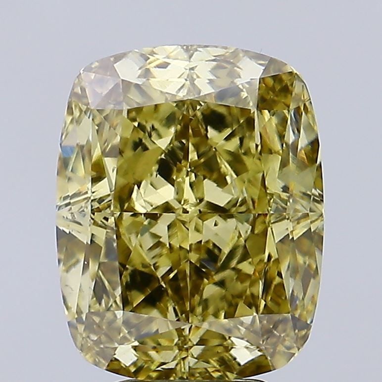 Loose Diamond - CUSHION MODIFIED 6.54ct Fancy Gray Yellow VS2: Loose Diamond - CUSHION MODIFIED 6.54ct Fancy Gray Yellow VS2 Source: This is a real non-mined Diamond that has been grown in a lab Shape: CUSHION MODIFIED Carats: 6.54 Color: Fancy Gray Yellow Certif