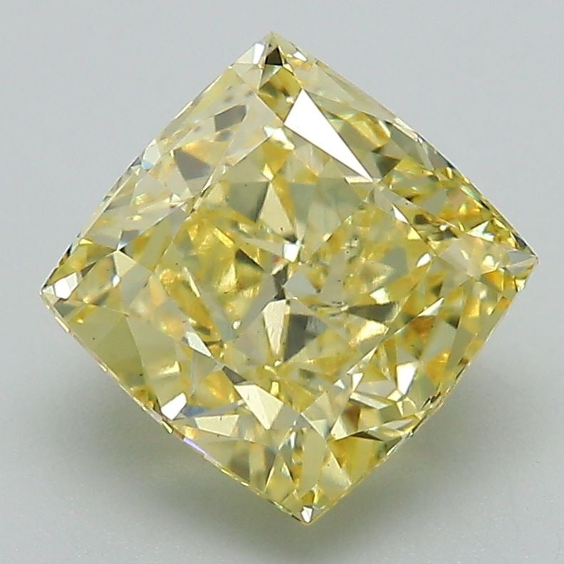 Loose Diamond - CUSHION MODIFIED 3.04ct Fancy Intense Yellow VS1: Loose Diamond - CUSHION MODIFIED 3.04ct Fancy Intense Yellow VS1 Source: This is a real non-mined Diamond that has been grown in a lab Shape: CUSHION MODIFIED Carats: 3.04 Color: Fancy Intense Yellow