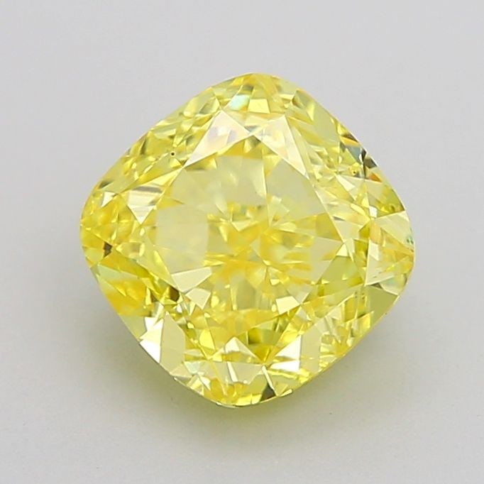 Loose Diamond - CUSHION MODIFIED 2.26ct Fancy Intense Yellow VS1: Loose Diamond - CUSHION MODIFIED 2.26ct Fancy Intense Yellow VS1 Source: This is a real non-mined Diamond that has been grown in a lab Shape: CUSHION MODIFIED Carats: 2.26 Color: Fancy Intense