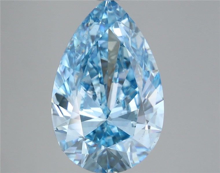 Loose Diamond - PEAR 5.6ct Fancy Vivid Blue VS2: Loose Diamond - PEAR 5.6ct Fancy Vivid Blue VS2 Source: This is a real non-mined Diamond that has been grown in a lab Shape: PEAR Carats: 5.6 Color: Fancy Vivid Blue Certification: IGI Video: