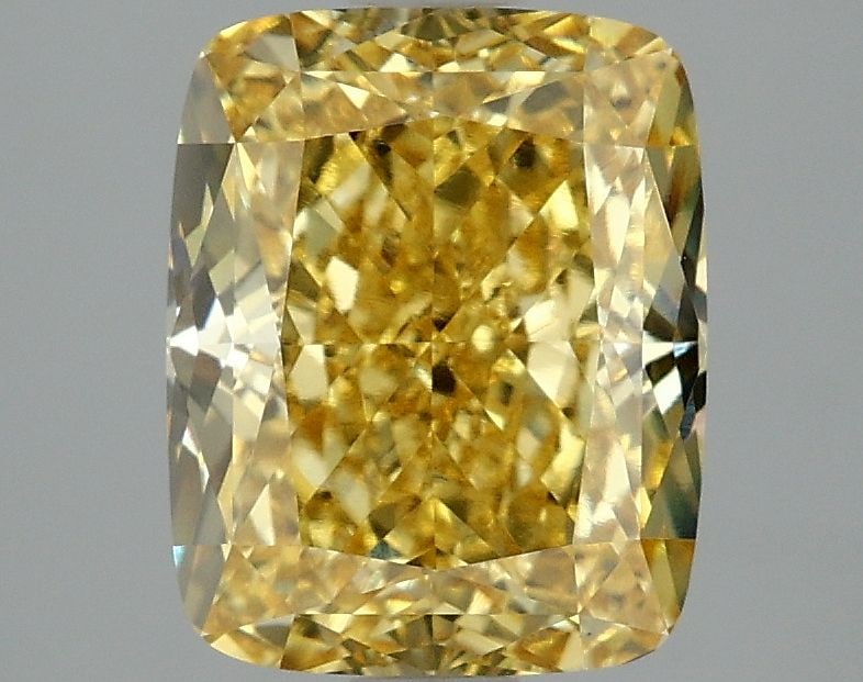 Loose Diamond - CUSHION MODIFIED 3.1ct Fancy Vivid Yellow VS1: Loose Diamond - CUSHION MODIFIED 3.1ct Fancy Vivid Yellow VS1 Source: This is a real non-mined Diamond that has been grown in a lab Shape: CUSHION MODIFIED Carats: 3.1 Color: Fancy Vivid Yellow Certif