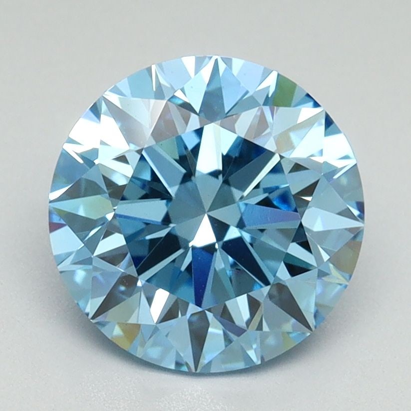 Loose Diamond - ROUND 2.27ct Fancy Vivid Blue VS1: Loose Diamond - ROUND 2.27ct Fancy Vivid Blue VS1 Source: This is a real non-mined Diamond that has been grown in a lab Shape: ROUND Carats: 2.27 Color: Fancy Vivid Blue Certification: IGI Video:
