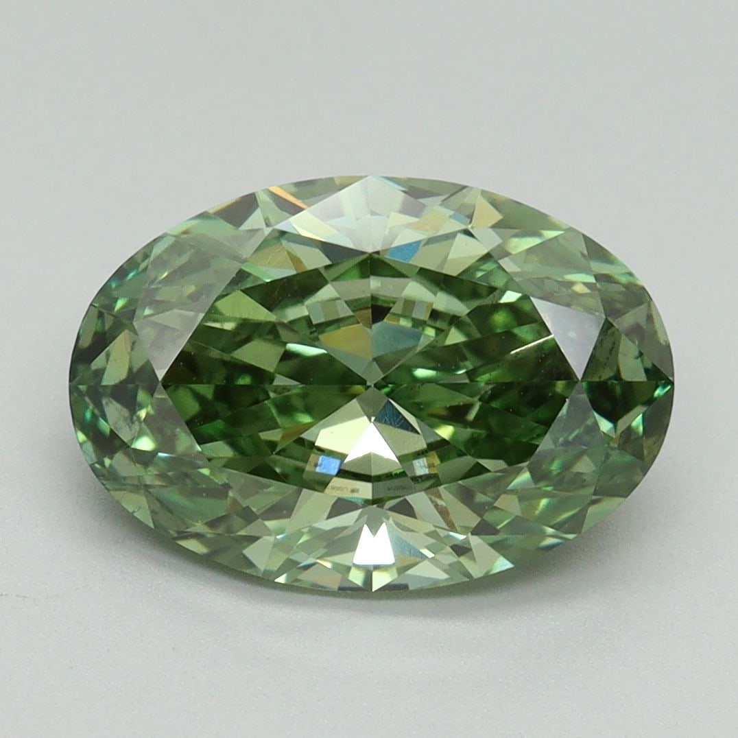 Loose Diamond - OVAL 3.01ct Fancy Vivid Green SI1: Loose Diamond - OVAL 3.01ct Fancy Vivid Green SI1 Source: This is a real non-mined Diamond that has been grown in a lab Shape: OVAL Carats: 3.01 Color: Fancy Vivid Green Certification: IGI Video:
