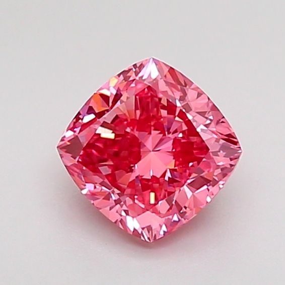 Loose Diamond - CUSHION MODIFIED 0.9ct Fancy Vivid Pink VS1: Loose Diamond - CUSHION MODIFIED 0.9ct Fancy Vivid Pink VS1 Source: This is a real non-mined Diamond that has been grown in a lab Shape: CUSHION MODIFIED Carats: 0.9 Color: Fancy Vivid Pink Certificat