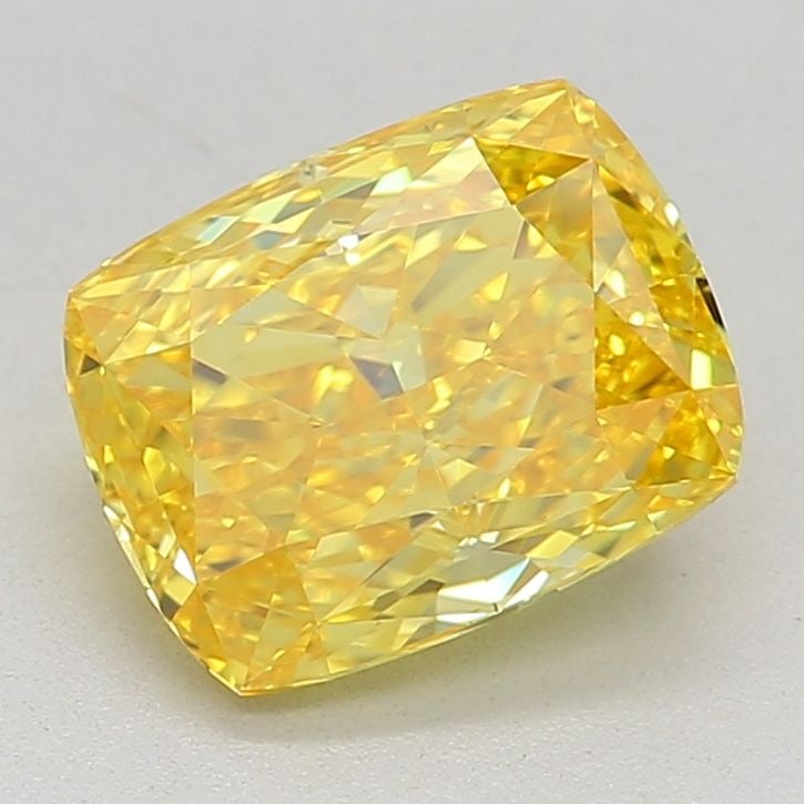 Loose Diamond - CUSHION MODIFIED 1.3ct Fancy Vivid Yellow VVS1: Loose Diamond - CUSHION MODIFIED 1.3ct Fancy Vivid Yellow VVS1 Source: This is a real non-mined Diamond that has been grown in a lab Shape: CUSHION MODIFIED Carats: 1.3 Color: Fancy Vivid Yellow