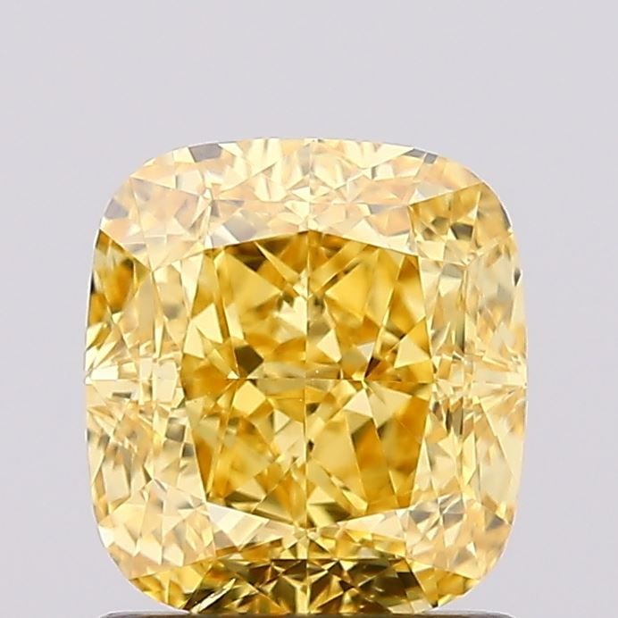 Loose Diamond - CUSHION MODIFIED 1.34ct Fancy Vivid Yellow VS2: Loose Diamond - CUSHION MODIFIED 1.34ct Fancy Vivid Yellow VS2 Source: This is a real non-mined Diamond that has been grown in a lab Shape: CUSHION MODIFIED Carats: 1.34 Color: Fancy Vivid Yellow