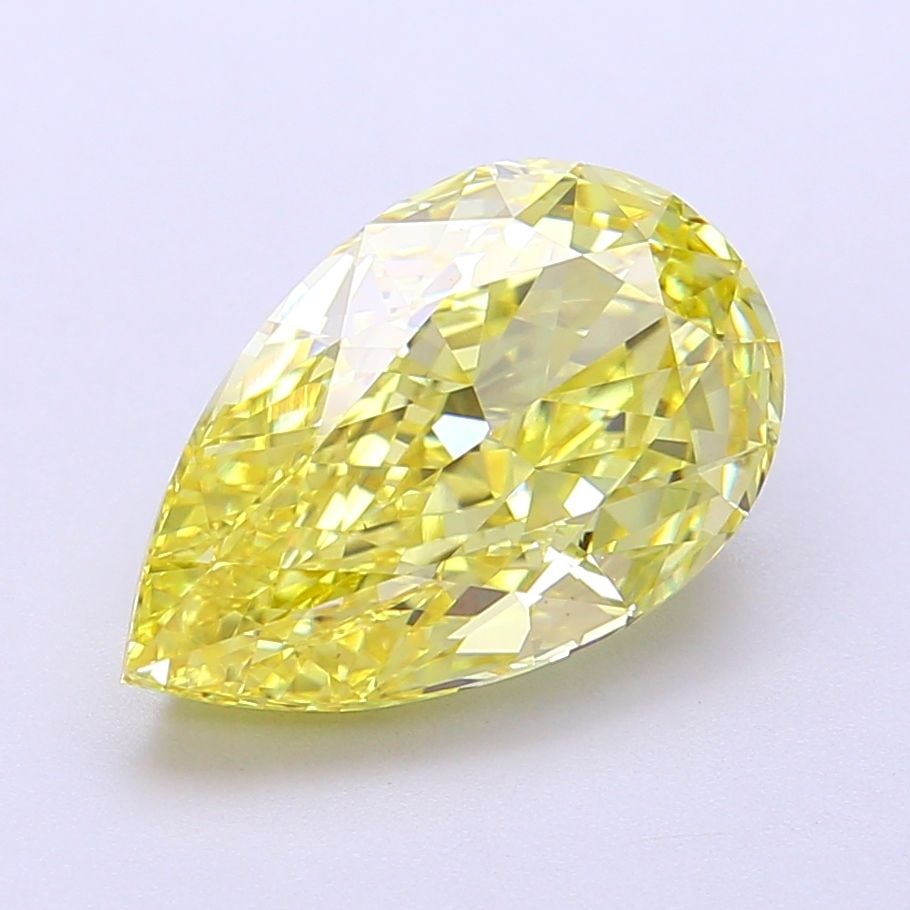 Loose Diamond - PEAR 4.01ct Fancy Vivid Yellow VS1: Loose Diamond - PEAR 4.01ct Fancy Vivid Yellow VS1 Source: This is a real non-mined Diamond that has been grown in a lab Shape: PEAR Carats: 4.01 Color: Fancy Vivid Yellow Certification: IGI Video: