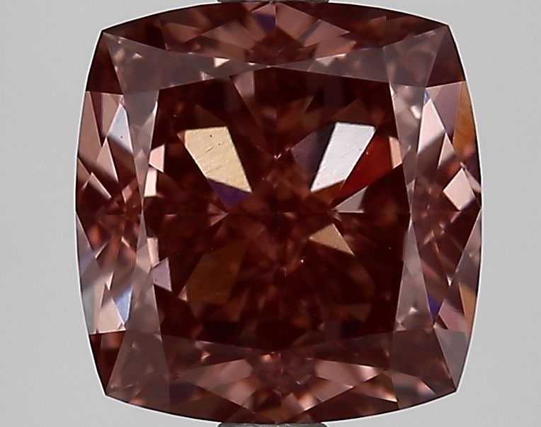 Loose Diamond - CUSHION MODIFIED 3.08ct Fancy Vivid Brown Pink VVS2: Loose Diamond - CUSHION MODIFIED 3.08ct Fancy Vivid Brown Pink VVS2 Source: This is a real non-mined Diamond that has been grown in a lab Shape: CUSHION MODIFIED Carats: 3.08 Color: Fancy Vivid Brown