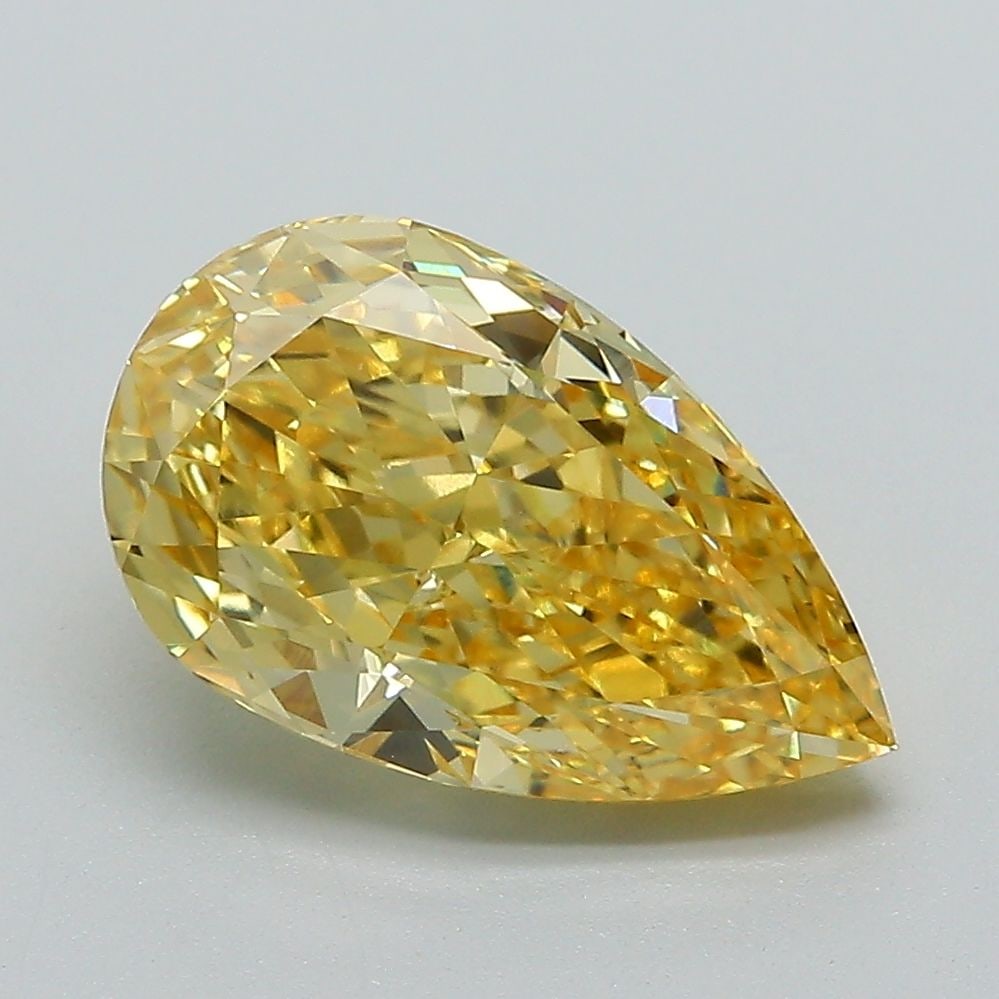 Loose Diamond - PEAR 3.01ct Fancy Intense Yellow VS1: Loose Diamond - PEAR 3.01ct Fancy Intense Yellow VS1 Source: This is a real non-mined Diamond that has been grown in a lab Shape: PEAR Carats: 3.01 Color: Fancy Intense Yellow Certification: IGI Video