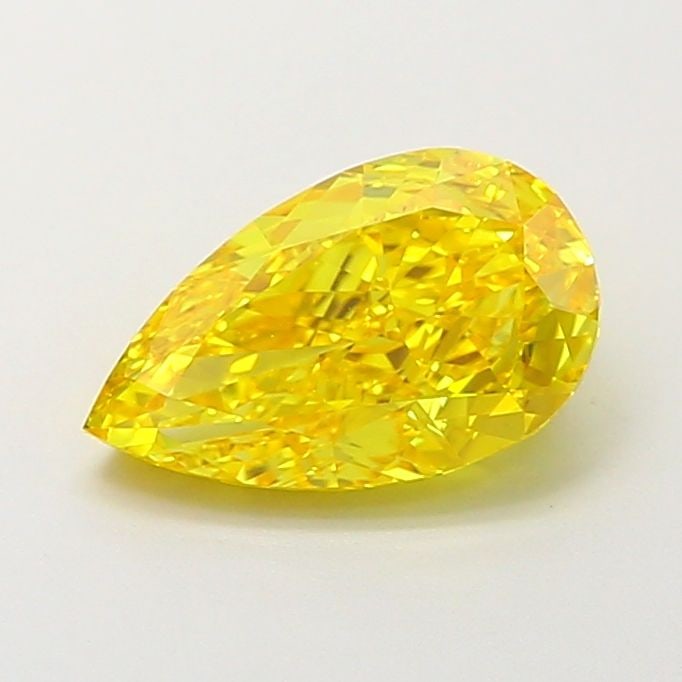 Loose Diamond - PEAR 1.74ct Fancy Vivid Yellow VS1: Loose Diamond - PEAR 1.74ct Fancy Vivid Yellow VS1 Source: This is a real non-mined Diamond that has been grown in a lab Shape: PEAR Carats: 1.74 Color: Fancy Vivid Yellow Certification: IGI Video: