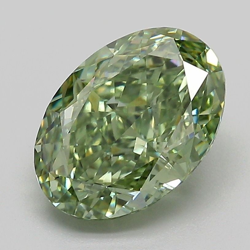 Loose Diamond - OVAL 2.74ct Fancy Vivid Green VS1: Loose Diamond - OVAL 2.74ct Fancy Vivid Green VS1 Source: This is a real non-mined Diamond that has been grown in a lab Shape: OVAL Carats: 2.74 Color: Fancy Vivid Green Certification: IGI Video: