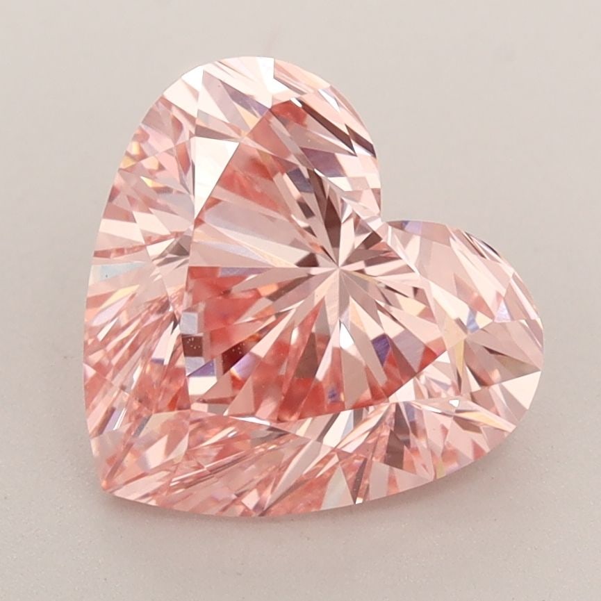 Loose Diamond - HEART 2.74ct Fancy Vivid Pink VS1: Loose Diamond - HEART 2.74ct Fancy Vivid Pink VS1 Source: This is a real non-mined Diamond that has been grown in a lab Shape: HEART Carats: 2.74 Color: Fancy Vivid Pink Certification: IGI Video: