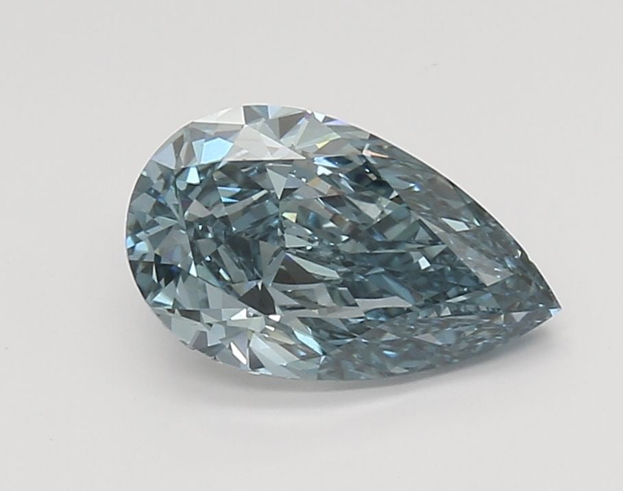 Loose Diamond - PEAR 1.96ct Fancy Vivid Greenish Blue VVS2: Loose Diamond - PEAR 1.96ct Fancy Vivid Greenish Blue VVS2 Source: This is a real non-mined Diamond that has been grown in a lab Shape: PEAR Carats: 1.96 Color: Fancy Vivid Greenish Blue Certification