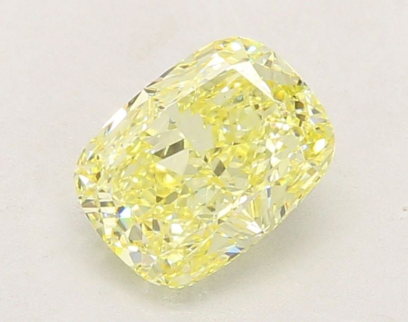 Loose Diamond - CUSHION MODIFIED 2.01ct Fancy Intense Yellow VS1: Loose Diamond - CUSHION MODIFIED 2.01ct Fancy Intense Yellow VS1 Source: This is a real non-mined Diamond that has been grown in a lab Shape: CUSHION MODIFIED Carats: 2.01 Color: Fancy Intense