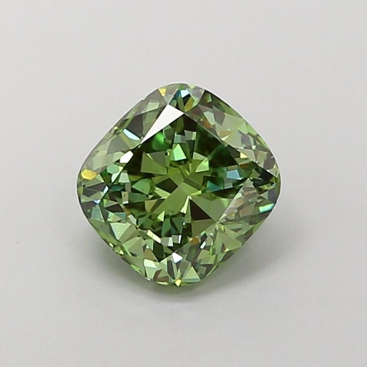 Loose Diamond - CUSHION MODIFIED 1.52ct Fancy Vivid Green VS2: Loose Diamond - CUSHION MODIFIED 1.52ct Fancy Vivid Green VS2 Source: This is a real non-mined Diamond that has been grown in a lab Shape: CUSHION MODIFIED Carats: 1.52 Color: Fancy Vivid Green Certif