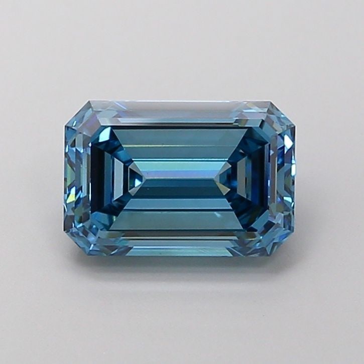 Loose Diamond - EMERALD 2.01ct Fancy Vivid Blue VS1: Loose Diamond - EMERALD 2.01ct Fancy Vivid Blue VS1 Source: This is a real non-mined Diamond that has been grown in a lab Shape: EMERALD Carats: 2.01 Color: Fancy Vivid Blue Certification: IGI Video: