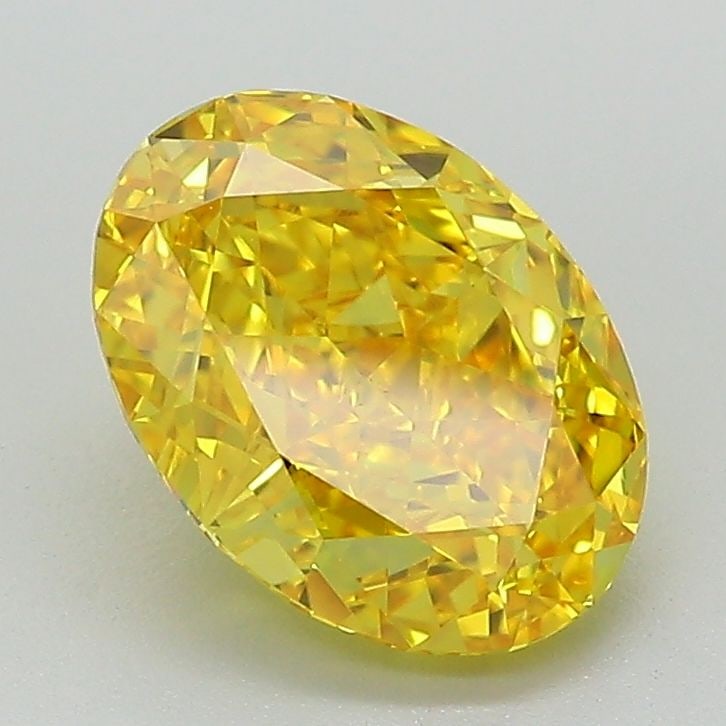 Loose Diamond - OVAL 2.17ct Fancy Vivid Yellow VVS2: Loose Diamond - OVAL 2.17ct Fancy Vivid Yellow VVS2 Source: This is a real non-mined Diamond that has been grown in a lab Shape: OVAL Carats: 2.17 Color: Fancy Vivid Yellow Certification: IGI Video: