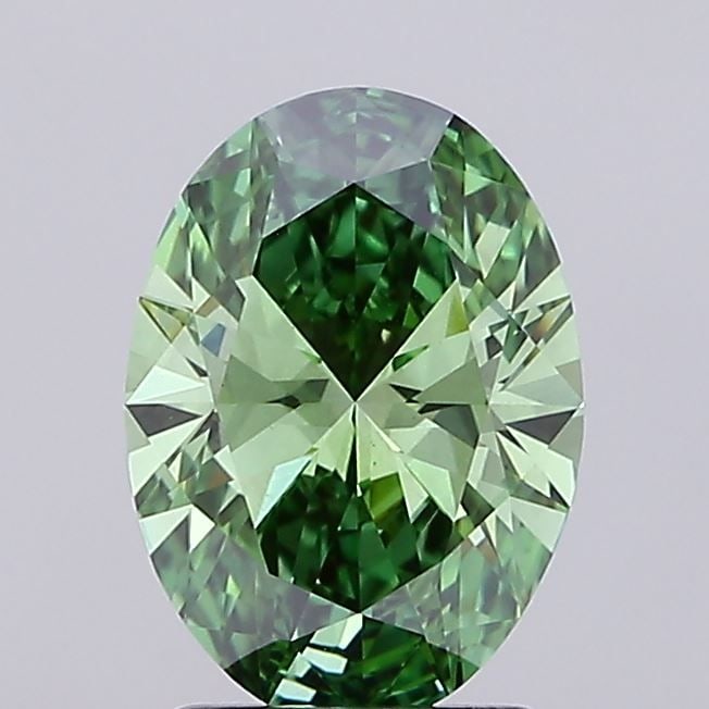 Loose Diamond - OVAL 1.92ct Fancy Vivid Green VVS2: Loose Diamond - OVAL 1.92ct Fancy Vivid Green VVS2 Source: This is a real non-mined Diamond that has been grown in a lab Shape: OVAL Carats: 1.92 Color: Fancy Vivid Green Certification: IGI Video: