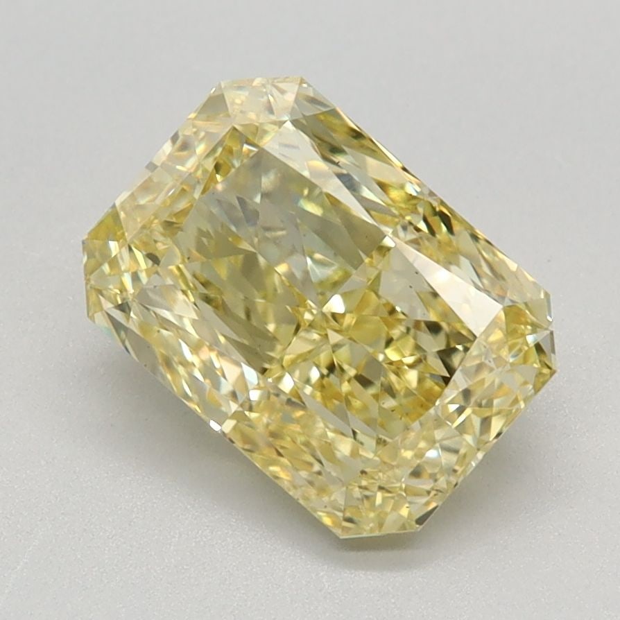 Loose Diamond - RADIANT 1.74ct Fancy Vivid Yellow VS1: Loose Diamond - RADIANT 1.74ct Fancy Vivid Yellow VS1 Source: This is a real non-mined Diamond that has been grown in a lab Shape: RADIANT Carats: 1.74 Color: Fancy Vivid Yellow Certification: IGI Vid