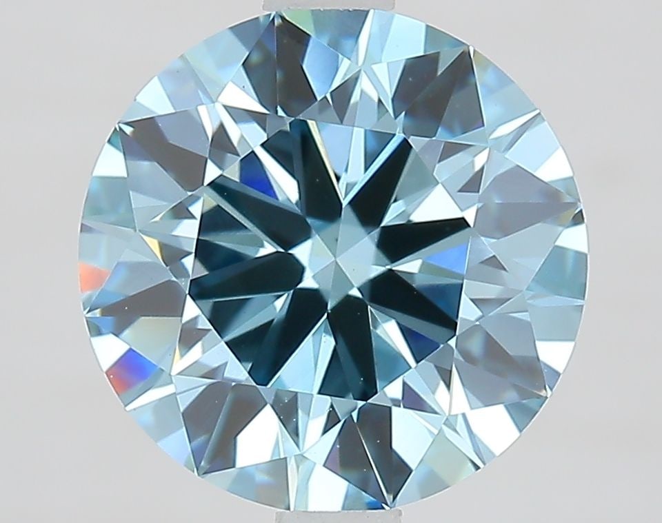Ideal Loose Diamond - ROUND 2.42ct Fancy Vivid Blue VS1: Ideal Loose Diamond - ROUND 2.42ct Fancy Vivid Blue VS1 Source: This is a real non-mined Diamond that has been grown in a lab Shape: ROUND Carats: 2.42 Color: Fancy Vivid Blue Certification: IGI