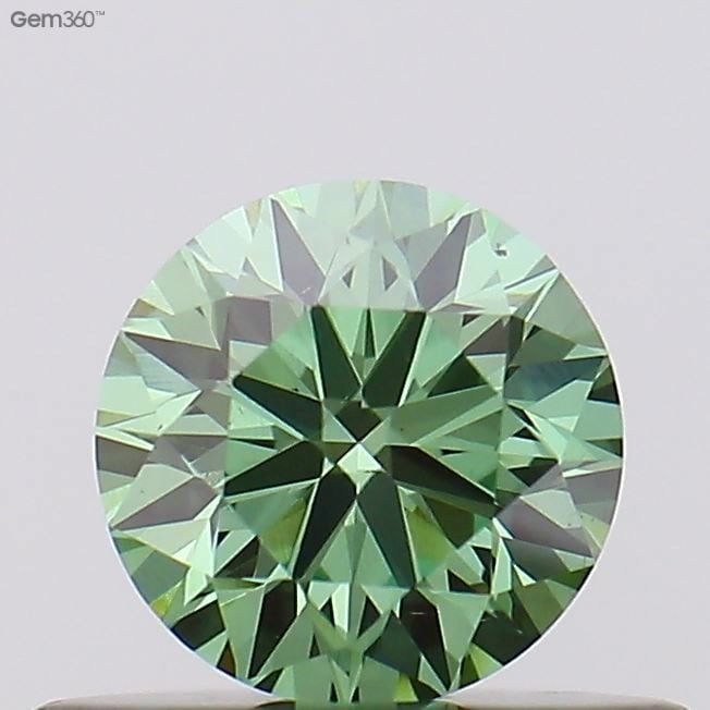 Loose Diamond - ROUND 0.37ct Fancy Vivid Green VS2 (1 of 1)