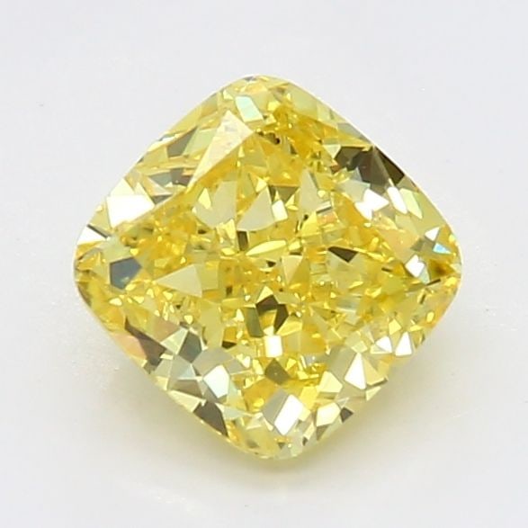 Loose Diamond - CUSHION BRILLIANT 0.72ct Fancy Vivid Yellow VS1: Loose Diamond - CUSHION BRILLIANT 0.72ct Fancy Vivid Yellow VS1 Source: This is a real non-mined Diamond that has been grown in a lab Shape: CUSHION BRILLIANT Carats: 0.72 Color: Fancy Vivid Yellow Ce