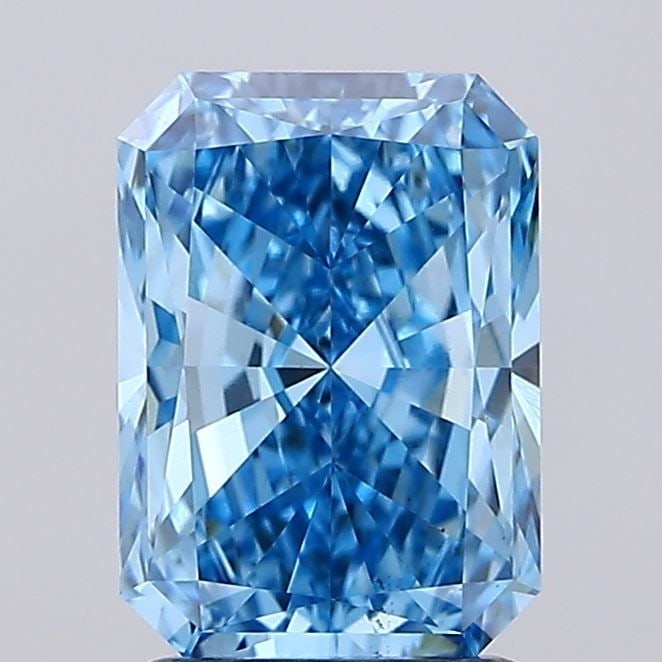 Loose Diamond - RADIANT 2.21ct Fancy Vivid Blue VS2: Loose Diamond - RADIANT 2.21ct Fancy Vivid Blue VS2 Source: This is a real non-mined Diamond that has been grown in a lab Shape: RADIANT Carats: 2.21 Color: Fancy Vivid Blue Certification: IGI Video:
