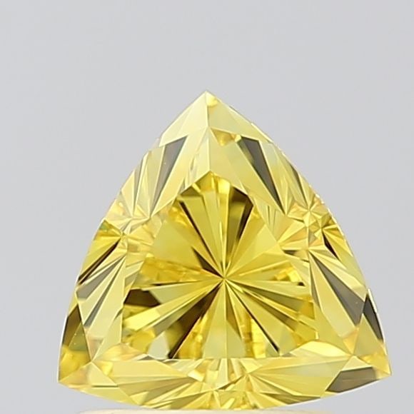 Loose Diamond - TRIANGULAR 1.09ct Fancy Vivid Yellow VVS2: Loose Diamond - TRIANGULAR 1.09ct Fancy Vivid Yellow VVS2 Source: This is a real non-mined Diamond that has been grown in a lab Shape: TRIANGULAR Carats: 1.09 Color: Fancy Vivid Yellow