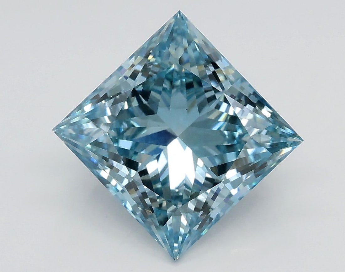 Loose Diamond - PRINCESS 2.8ct Fancy Intense Greenish Blue SI1: Loose Diamond - PRINCESS 2.8ct Fancy Intense Greenish Blue SI1 Source: This is a real non-mined Diamond that has been grown in a lab Shape: PRINCESS Carats: 2.8 Color: Fancy Intense Greenish Blue Cert