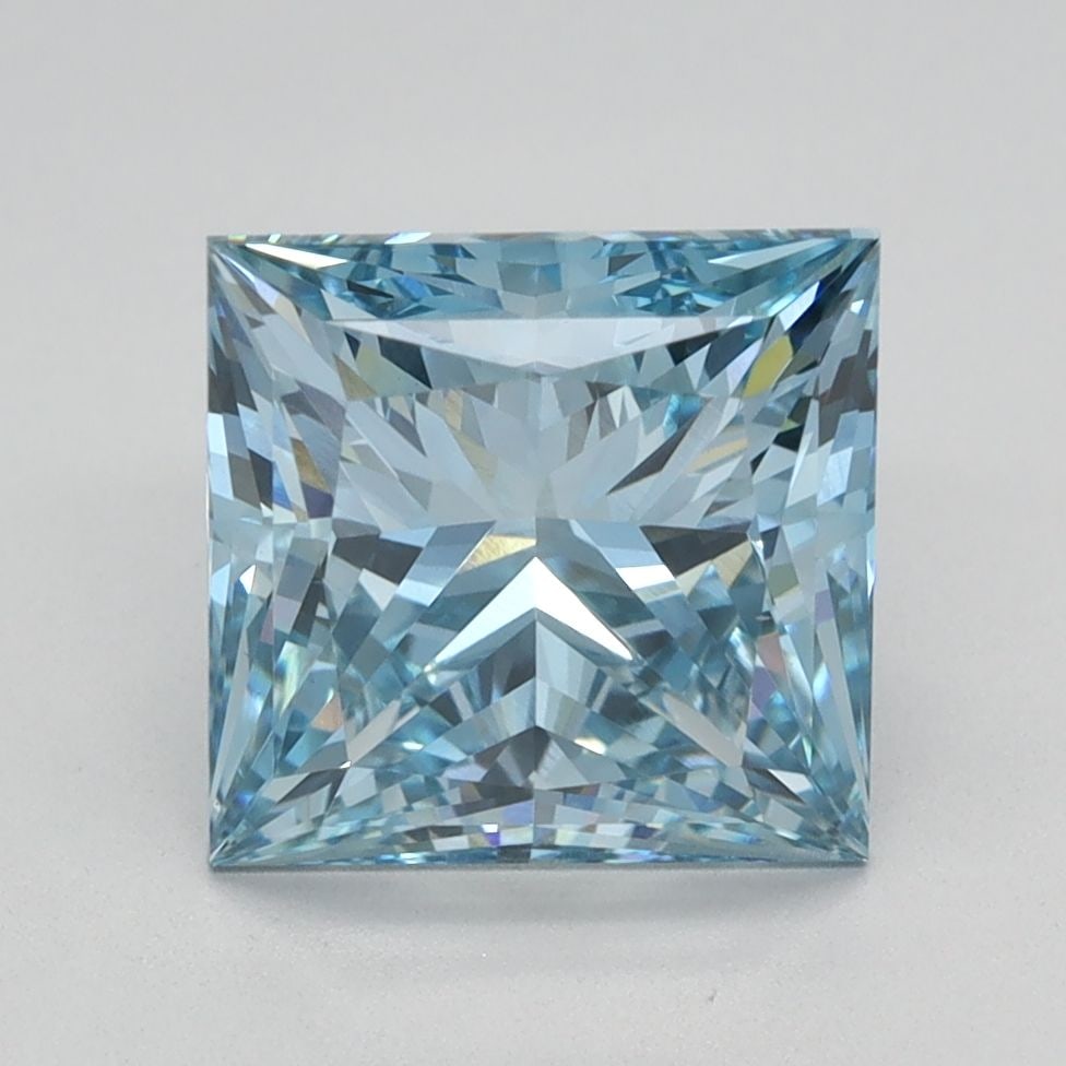 Loose Diamond - PRINCESS 2.55ct Fancy Vivid Blue VS1: Loose Diamond - PRINCESS 2.55ct Fancy Vivid Blue VS1 Source: This is a real non-mined Diamond that has been grown in a lab Shape: PRINCESS Carats: 2.55 Color: Fancy Vivid Blue Certification: IGI Video