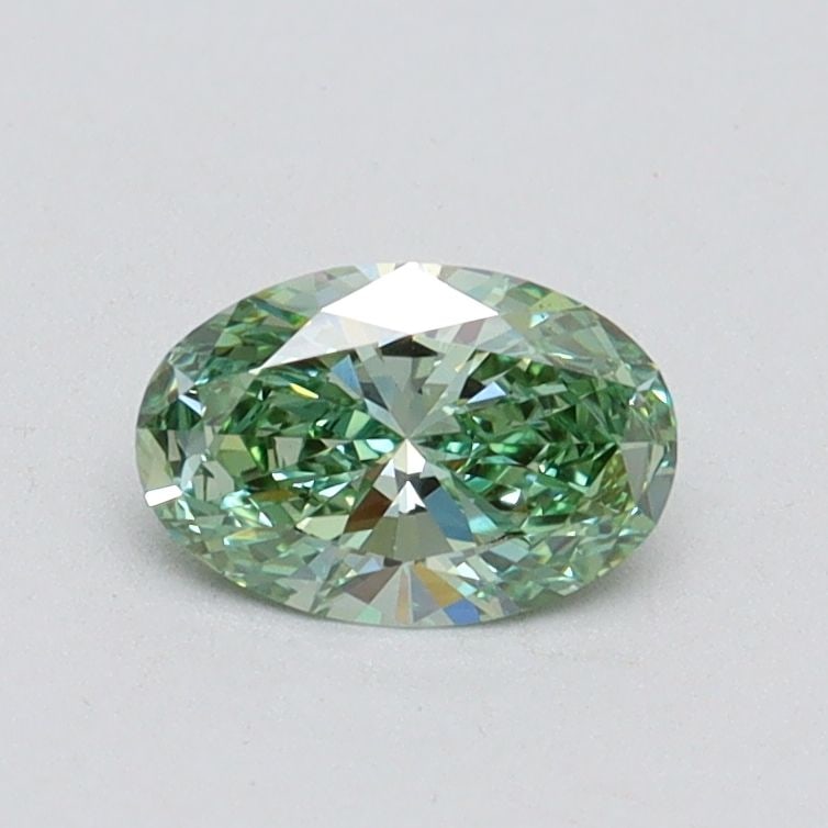 Loose Diamond - OVAL 0.5ct Fancy Vivid Green VS1: Loose Diamond - OVAL 0.5ct Fancy Vivid Green VS1 Source: This is a real non-mined Diamond that has been grown in a lab Shape: OVAL Carats: 0.5 Color: Fancy Vivid Green Certification: IGI Video: