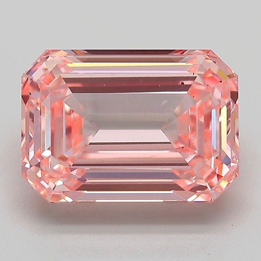 Loose Diamond - EMERALD 4.09ct Fancy Intense Pink VS2: Loose Diamond - EMERALD 4.09ct Fancy Intense Pink VS2 Source: This is a real non-mined Diamond that has been grown in a lab Shape: EMERALD Carats: 4.09 Color: Fancy Intense Pink Certification: IGI Vid