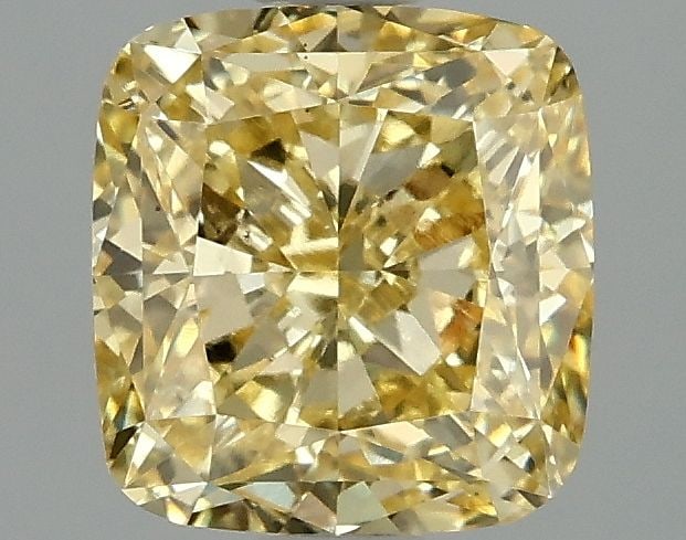 Loose Diamond - CUSHION MODIFIED 2.05ct Fancy Intense Yellow VS1: Loose Diamond - CUSHION MODIFIED 2.05ct Fancy Intense Yellow VS1 Source: This is a real non-mined Diamond that has been grown in a lab Shape: CUSHION MODIFIED Carats: 2.05 Color: Fancy Intense Yellow