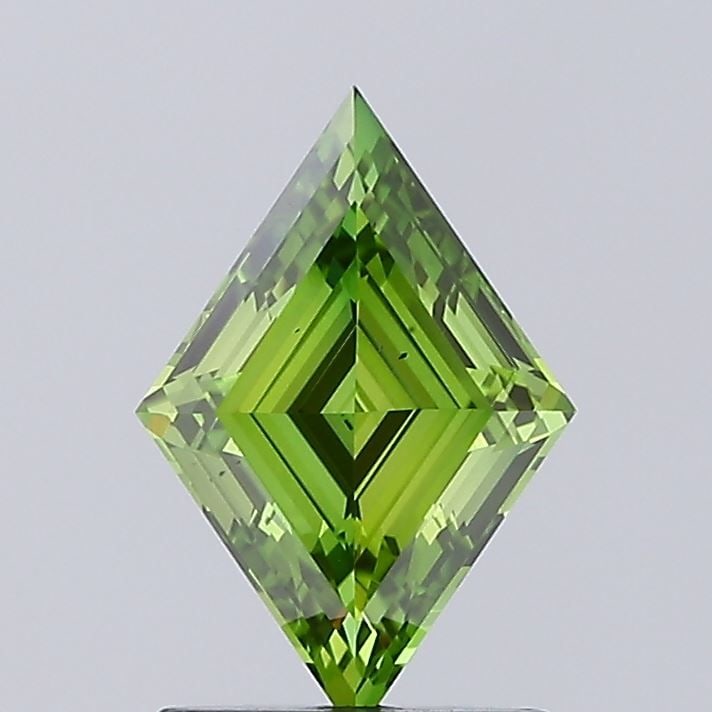 Loose Diamond - LOZENGE 1.03ct Fancy Vivid Green VS2: Loose Diamond - LOZENGE 1.03ct Fancy Vivid Green VS2 Source: This is a real non-mined Diamond that has been grown in a lab Shape: LOZENGE Carats: 1.03 Color: Fancy Vivid Green Certification: IGI Video