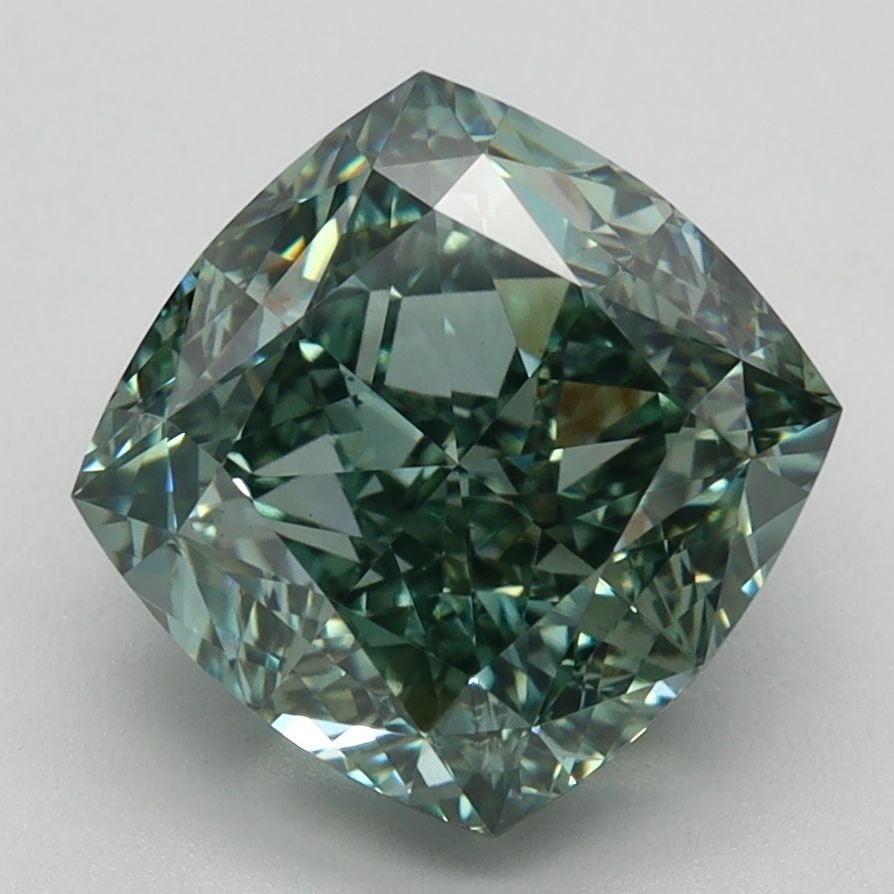 Loose Diamond - CUSHION MODIFIED 3.64ct Fancy Vivid Green VVS2: Loose Diamond - CUSHION MODIFIED 3.64ct Fancy Vivid Green VVS2 Source: This is a real non-mined Diamond that has been grown in a lab Shape: CUSHION MODIFIED Carats: 3.64 Color: Fancy Vivid Green Certi