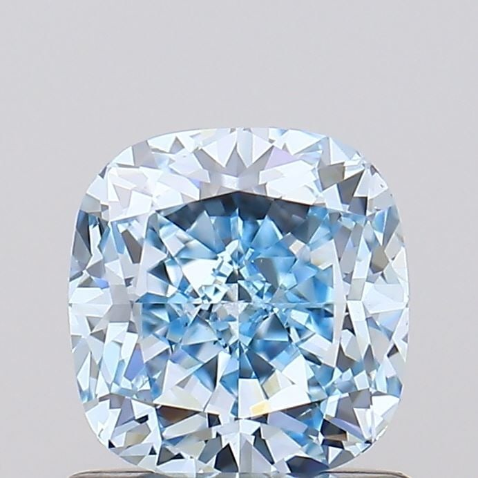 Loose Diamond - CUSHION MODIFIED 1.01ct Fancy Intense Blue VS1: Loose Diamond - CUSHION MODIFIED 1.01ct Fancy Intense Blue VS1 Source: This is a real non-mined Diamond that has been grown in a lab Shape: CUSHION MODIFIED Carats: 1.01 Color: Fancy Intense Blue Cert