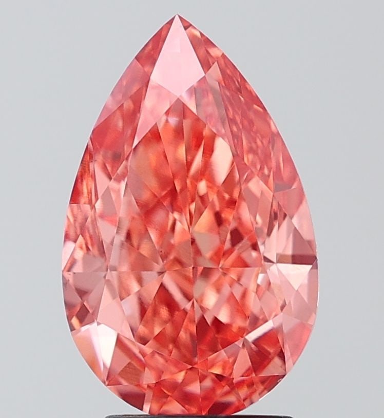 Loose Diamond - PEAR 3.75ct Fancy Vivid Orangey Pink VS1 (1 of 1)