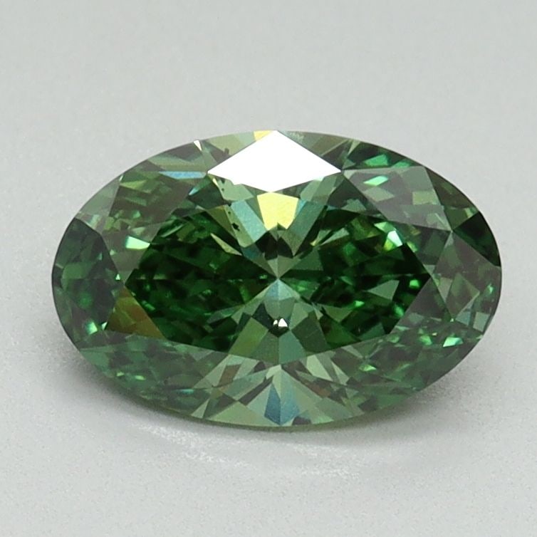 Loose Diamond - OVAL 1.01ct Fancy Vivid Green VS2: Loose Diamond - OVAL 1.01ct Fancy Vivid Green VS2 Source: This is a real non-mined Diamond that has been grown in a lab Shape: OVAL Carats: 1.01 Color: Fancy Vivid Green Certification: IGI Video: