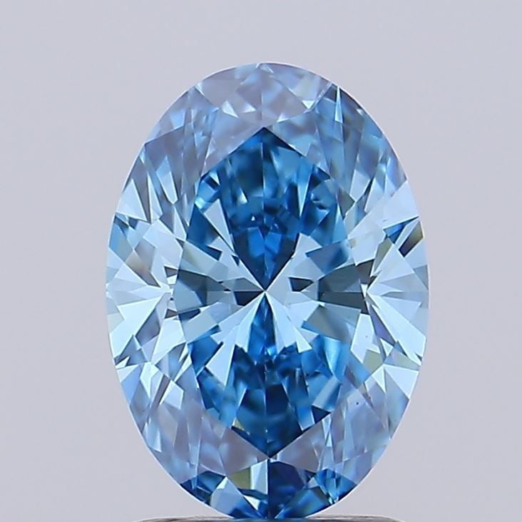 Loose Diamond - OVAL 1.46ct Fancy Vivid Blue VS2: Loose Diamond - OVAL 1.46ct Fancy Vivid Blue VS2 Source: This is a real non-mined Diamond that has been grown in a lab Shape: OVAL Carats: 1.46 Color: Fancy Vivid Blue Certification: IGI Video: