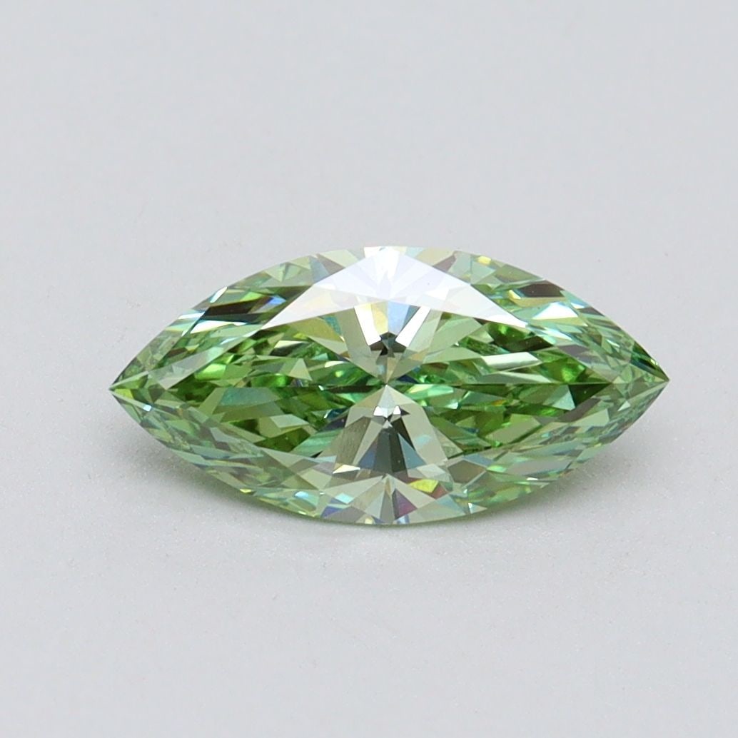 Loose Diamond - MARQUISE 1.01ct Fancy Vivid Green VVS2: Loose Diamond - MARQUISE 1.01ct Fancy Vivid Green VVS2 Source: This is a real non-mined Diamond that has been grown in a lab Shape: MARQUISE Carats: 1.01 Color: Fancy Vivid Green Certification: IGI